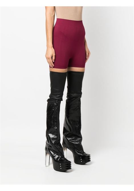 Fuchsia pink ribbed fitted shorts - women RICK OWENS | RO01C5651KSP23